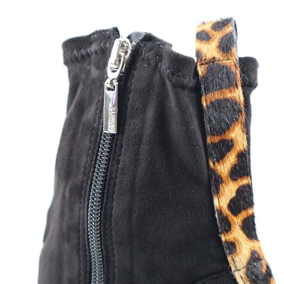 🔥SCHUTZ Benine Black Suede Pointed Toe Bootie Leopard Print 8US/38EU MSRP$198🔥 - Picture 9 of 9